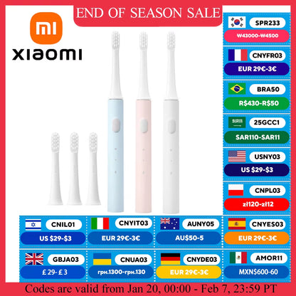 Mijia T100 Sonic Electric Toothbrush Mi Smart Tooth Brush Colorful USB Rechargeable IPX7 Waterproof for Toothbrushes Head