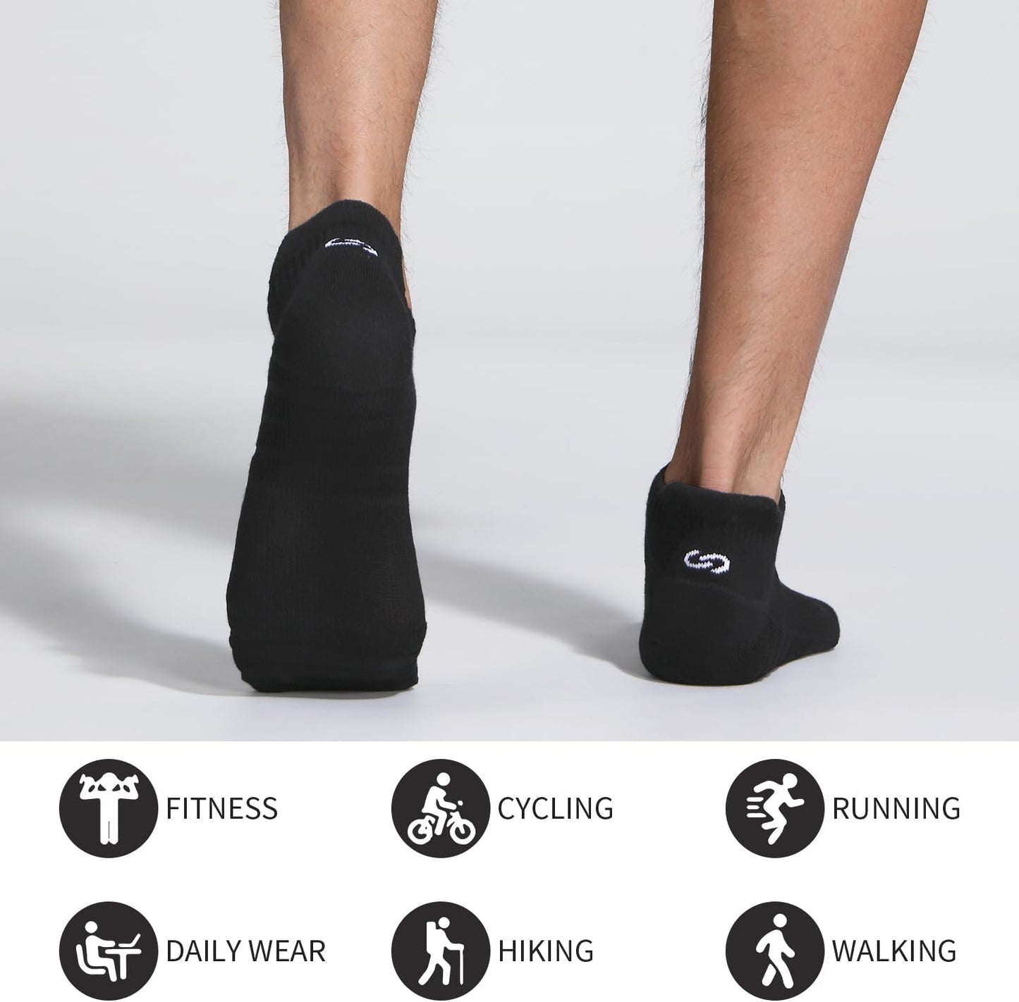 Athletic Running Ankle Socks, Low Cut Cushioned Anti-Blister Tab Sports Socks Men Women 6Pairs