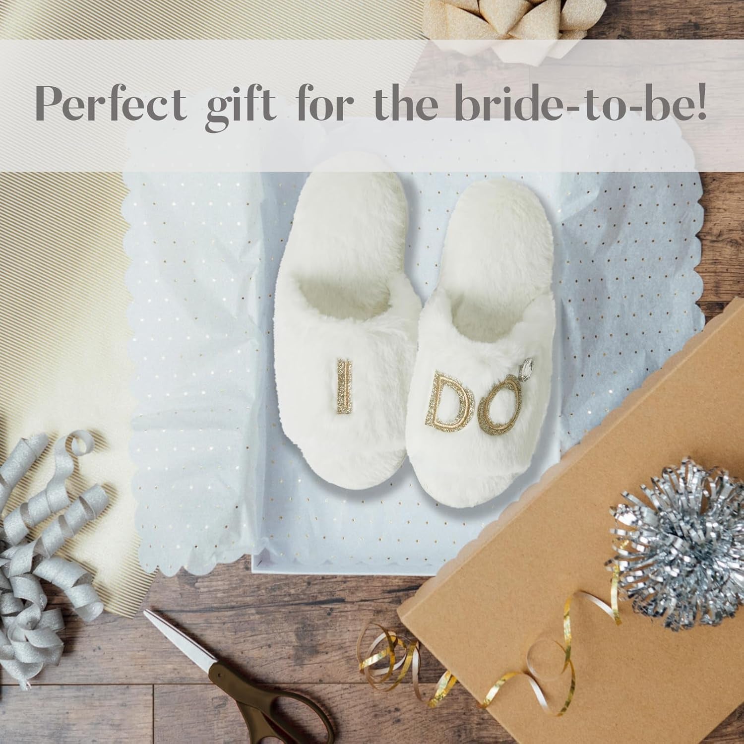 Women'S Bride and Bridesmaid Gifts I Do Crew Matching Bridal Slippers for Wedding and Bachelorette Party