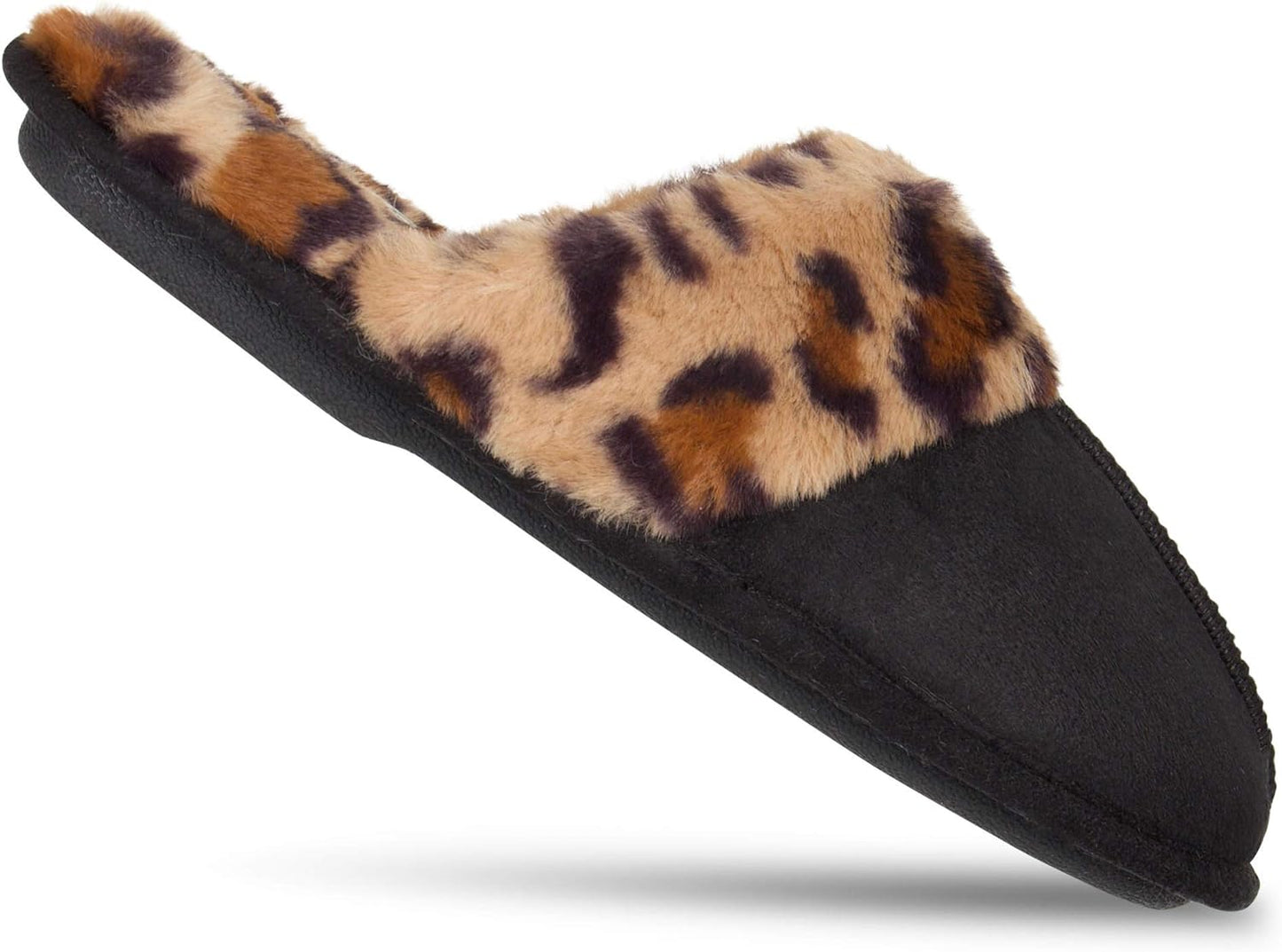 Women'S Comfy Faux Fur House Slipper Slip-On Scuff Memory Foam Soft Plush Lining