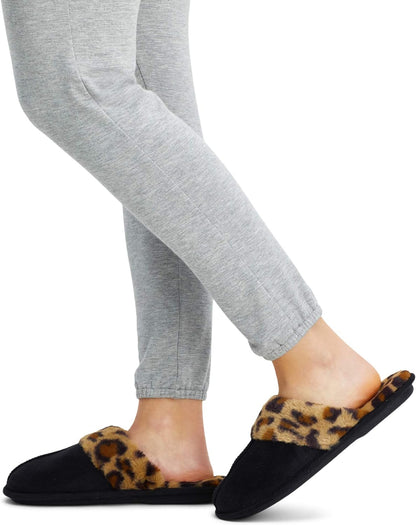 Women'S Comfy Faux Fur House Slipper Slip-On Scuff Memory Foam Soft Plush Lining