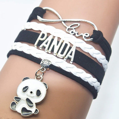 Panda Bracelet Jewelry Bear Infinity Love Panda Charm Bracelet for Adult Panda Fans, Panda Lovers, Panda Themed Bracelets