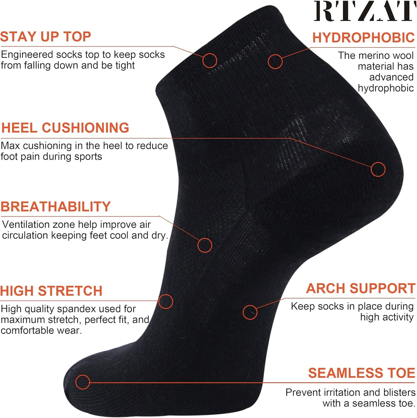 Merino Wool Ankle Socks, Men'S Women'S 90% Wool Athletic Thin Running Moisture Wicking Socks, 3 Pairs