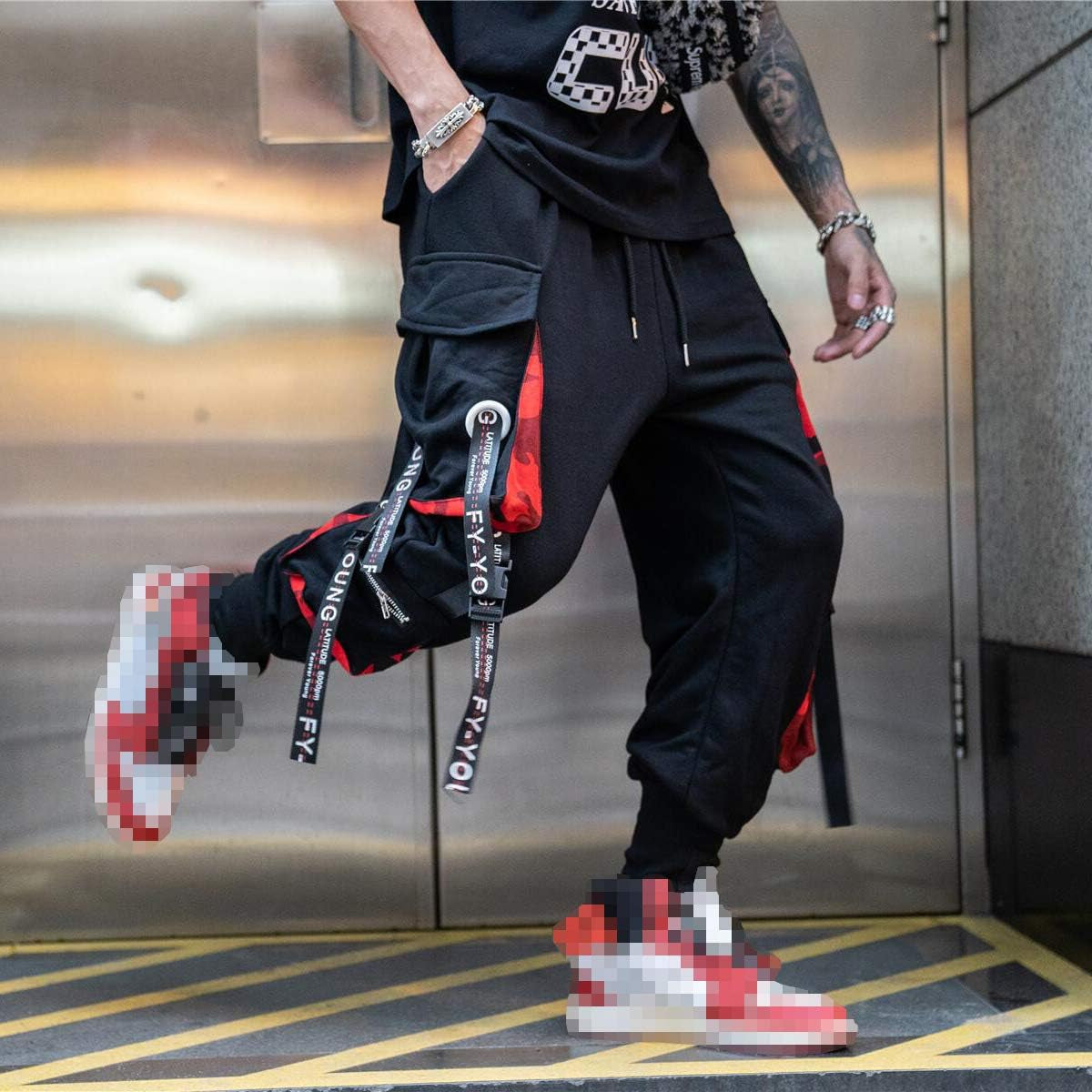 Men'S Jogger Pants Punk Cargo Baggy Techwear Hip Hop Harem Pants Streetwear Tactical Track Pants