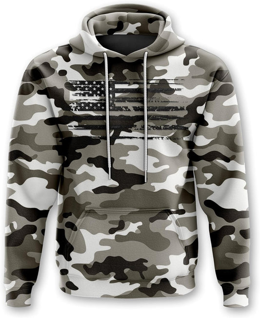 Patriotic Camo Flag Heavyweight Hoodies for Men and Women | Decorated in the USA