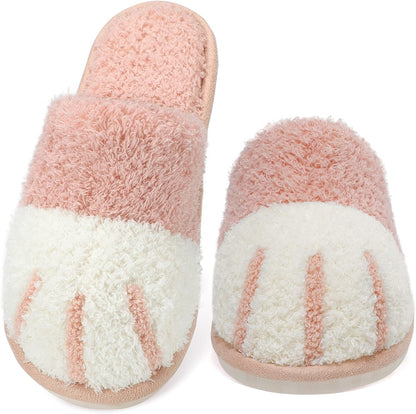 Cute Animal Slippers for Women Indoor Outdoor Memory Foam House Slippers Soft Warm Cozy Fuzzy Bedroom Non-Slip Shoes Christmas Gift Ladies Slippers