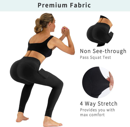 High Waist Yoga Pants with Pockets, Workout Pants for Women, Yoga Leggings with Pockets Black