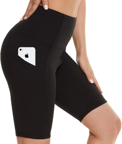 Yoga Shorts for Women – 5" High Waisted Biker Shorts with Pockets for Workout, Training, Running