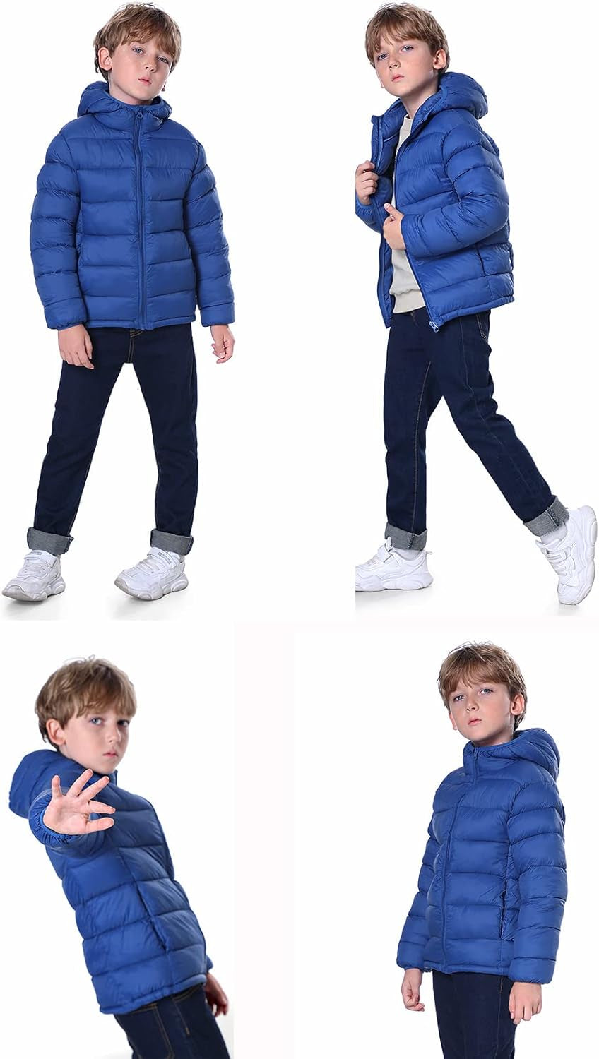 Hooded Puffer Jackets for Boys and Girls – Lightweight and Packable – Autumn and Winter Coat, Warm and Comfy