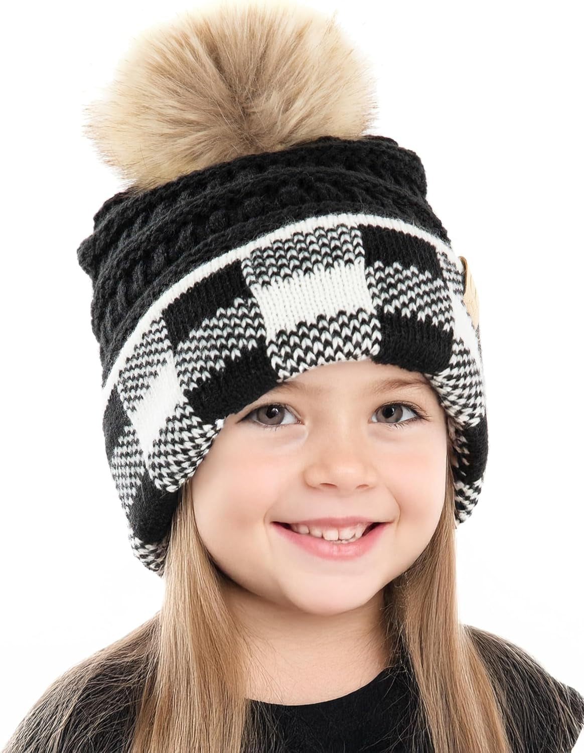 Kids Beanie Baby Toddler Cable Knit Children’S Pom Winter Hat