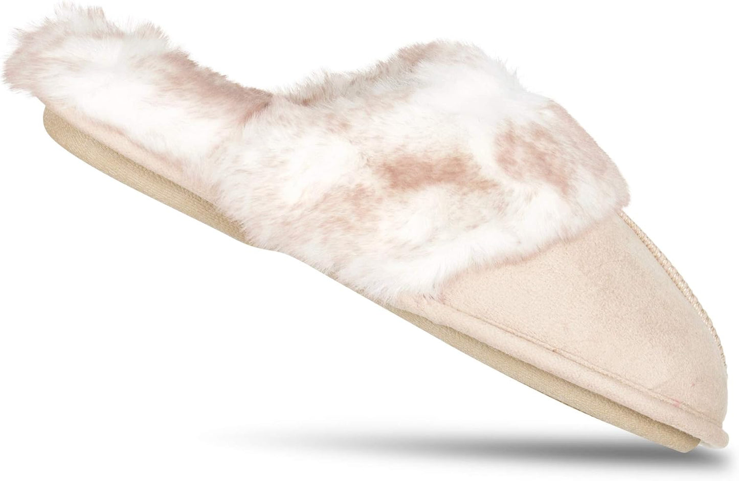 Women'S Comfy Faux Fur House Slipper Slip-On Scuff Memory Foam Soft Plush Lining