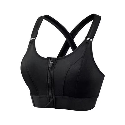 Front Zipper Sports Bra Women'S Underwear Running Fitness Seamless Brassiere Shockproof Breathable without Underwire Bralette