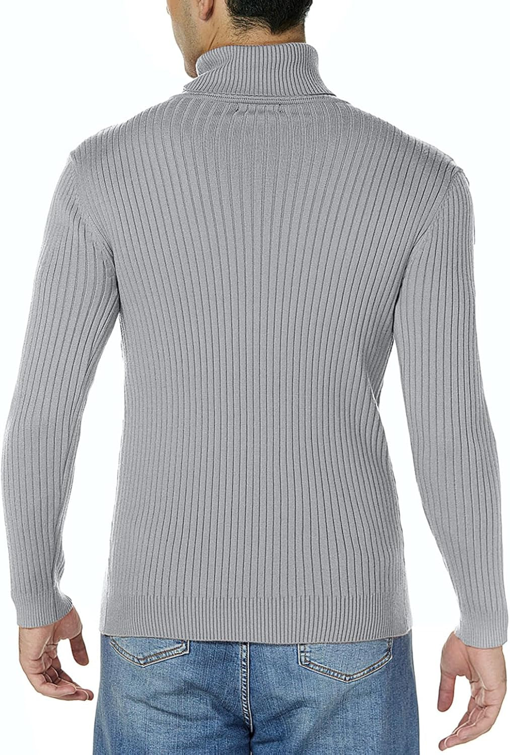 Mens Slim Fit Turtleneck Sweater Cable Knit Thermal Pullover Sweater