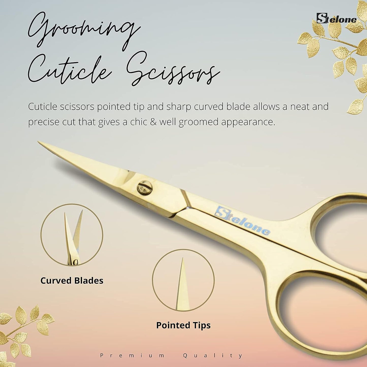 Professional Grooming Scissors Eyebrow Scissors Small Curved Stainless Steel Manicure & Beauty Scissor for Women