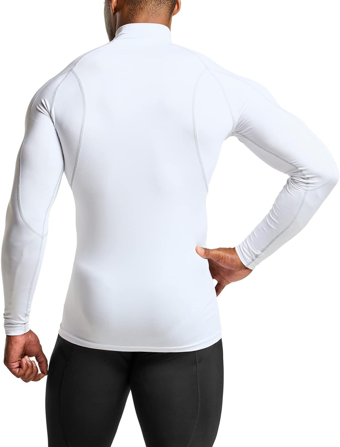 Men'S UPF 50+ Mock Long Sleeve Compression Shirts, Athletic Workout Shirt, Base Layer for Water Sports