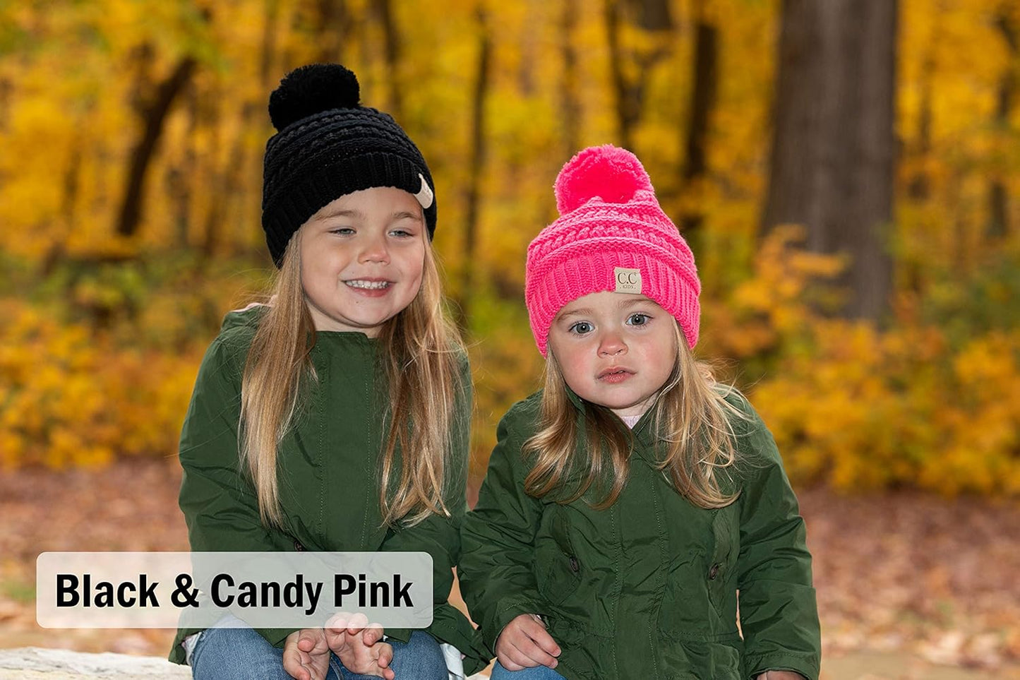 Kids Pom Beanie - Pink (Confetti)