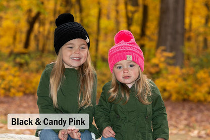 Kids Pom Beanie - Pink (Confetti)