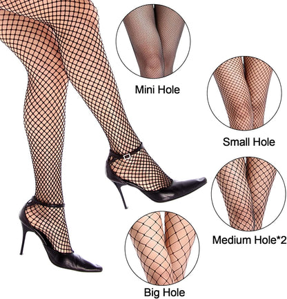 4-5 Pairs Fishnet Stockings Womens Lace Mesh Patterned Fishnet Leggings Tights Net Pantyhose