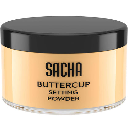 Sacha BUTTERCUP Setting Powder Makeup 1.75 Oz. Translucent Setting Powder for Oily Skin Finishing Powder Loose Powder Makeup Blurring Powder Blurs Fine Lines and Pores for Medium to Dark Skin Tones