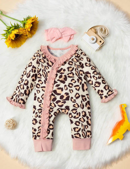 Baby Girl Clothes Cute Floral Infant Newborn Baby Clothes for Girls Letter Print Snap Baby Girl Romper Jumpsuit