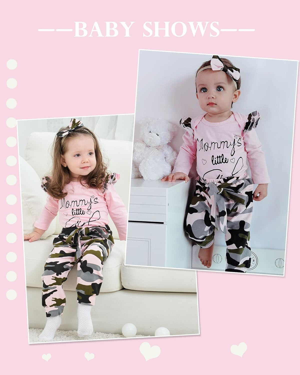 Infant Baby Girl Clothes Newborn Girl Outfit Long Sleeve Romper Pants Set Cute Baby Clothes for Girls Fall/Winter