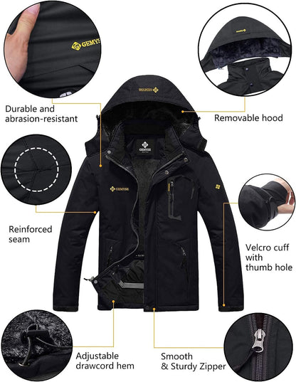 Men'S Mountain Waterproof Ski Snow Jacket Winter Windproof Rain Jacket