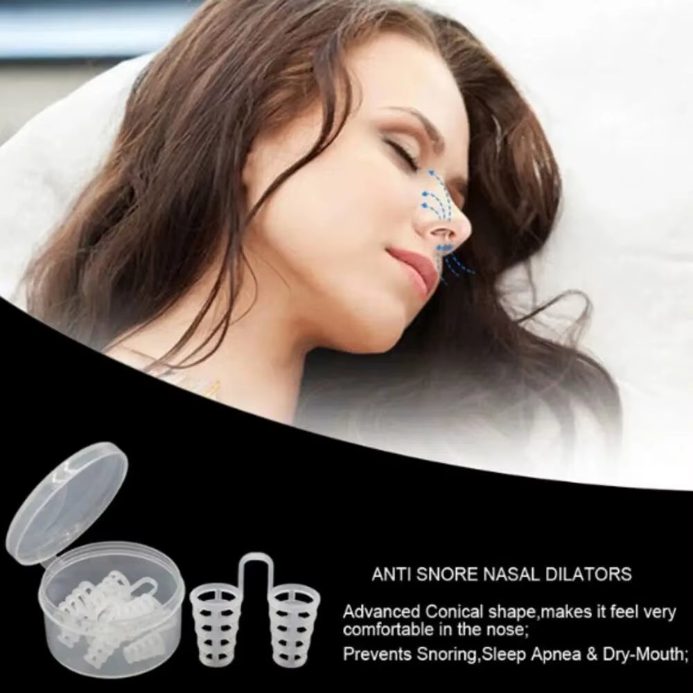 Mini Silicone Stop Snoring Device Breathing Protection Tool Hollowed Out Enlarged Nostril anti Snoring Nasal Congestion