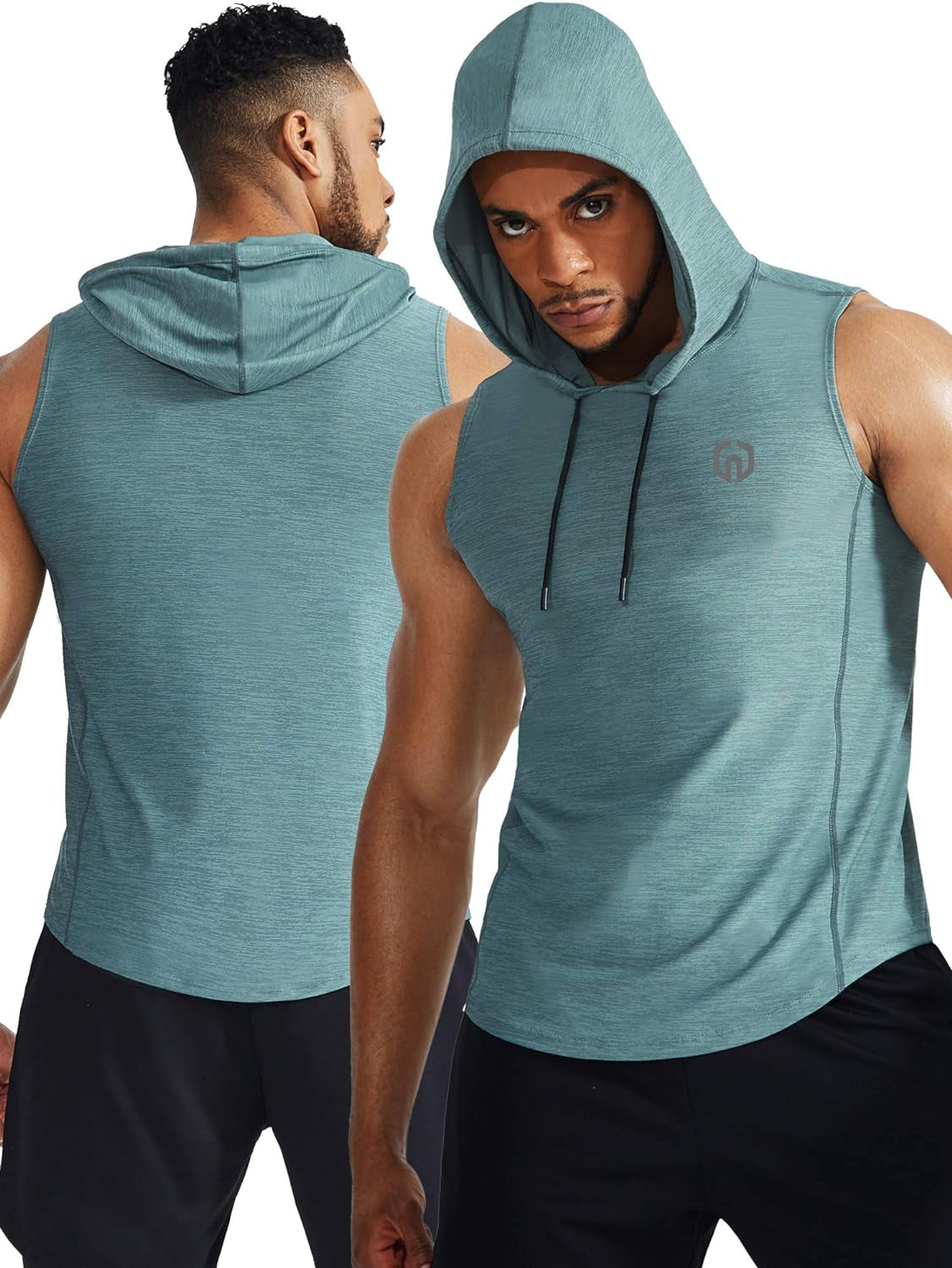 Men'S 3 Pack Running Tank Tops Muscle Workout Athletic Shirts with Hoods,5067,Red/Light Green/Light Grey,Us 2XL,EU 3XL