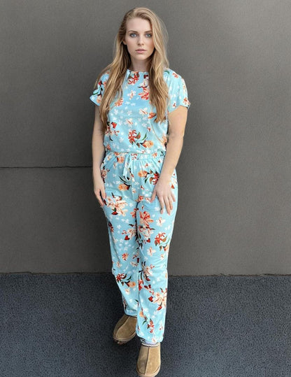 Womens Pajamas Set Short Sleeve Cute Printed Tops and Pants 2 Piece PJ Sets Joggers Loungewear Sleepwear with Pockets