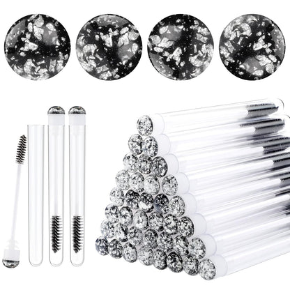 20Pcs Eyelash Brush Lash Wand Makeup Tool Eyelash Extension Supplies Cleaning Brush Diamond Mascara Foil Black