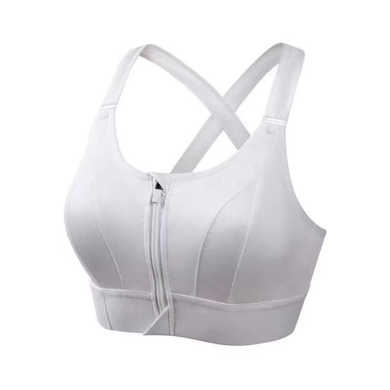 Front Zipper Sports Bra Women'S Underwear Running Fitness Seamless Brassiere Shockproof Breathable without Underwire Bralette