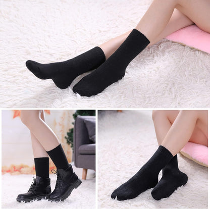 Womens 5 Pairs Soft Thick Comfort Casual Cotton Warm Wool Crew Winter Socks