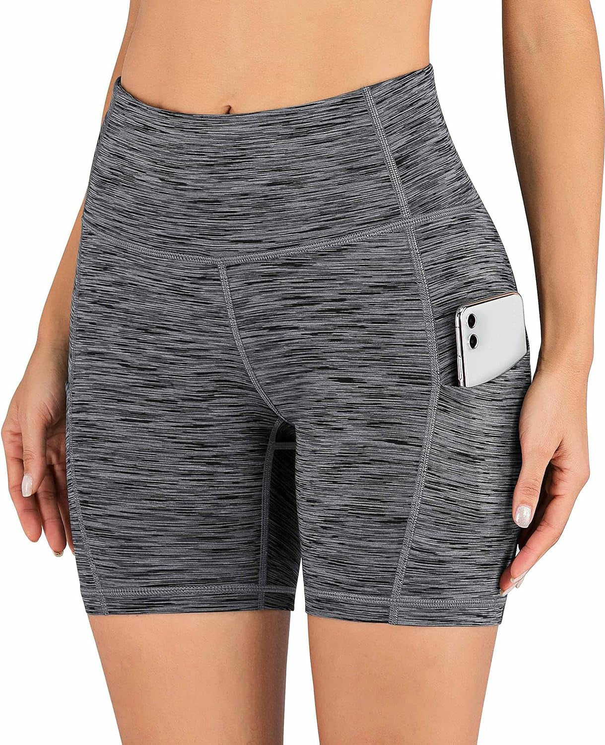 Yoga Shorts for Women with Pockets 8"/5" Biker Shorts for Women High Waisted Workout Shorts Compression Running Shorts