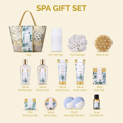 Spa Gift Baskets for Women -  Gift Set for Women,15Pcs Luxury Relaxing Spa Kit with Bath Bombs,Birthday Gifts for Women,Valentines Day Spa Gifts for Women