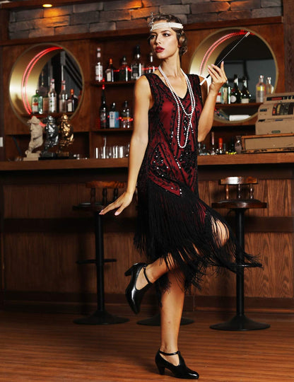 Women'S 1920S Flapper Dress Vintage Swing Fringed Gatsby Roaring 20S Dress