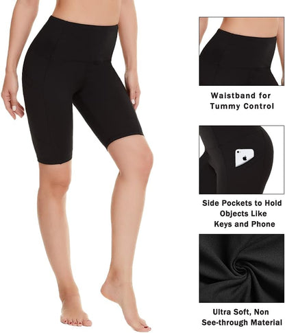 Yoga Shorts for Women – 5" High Waisted Biker Shorts with Pockets for Workout, Training, Running