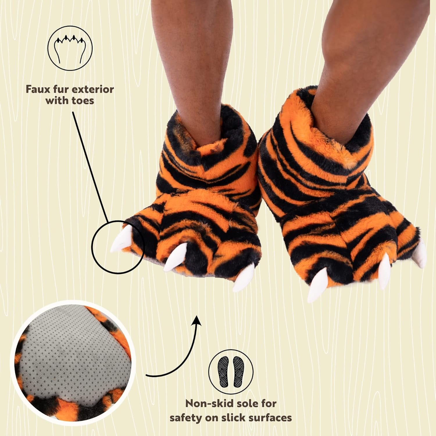 Animal Paw Slippers for Kids and Adults, Fun Costume for Kids, Cozy Furry Slippers