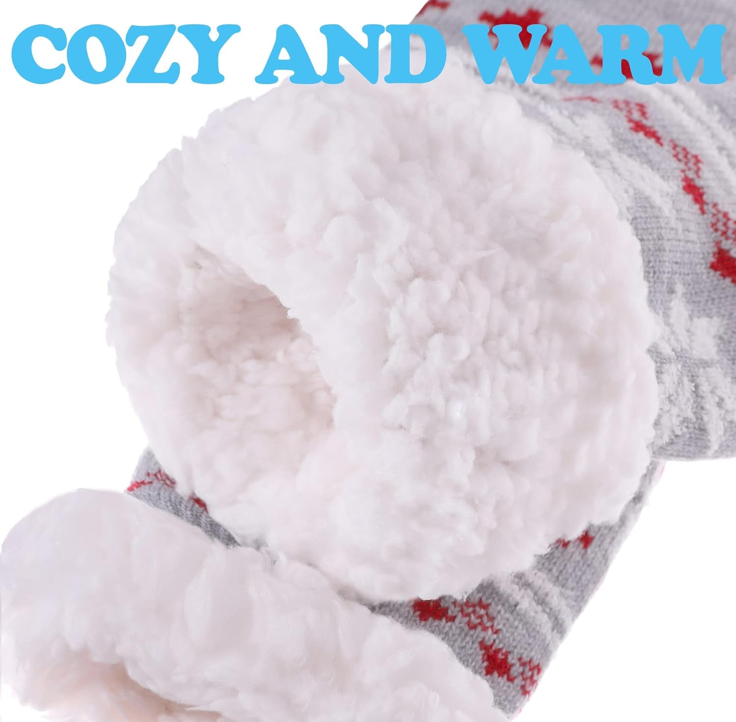 Slipper Socks for Women with Grippers, Winter Warm Fuzzy Indoor Christmas Gifts Socks