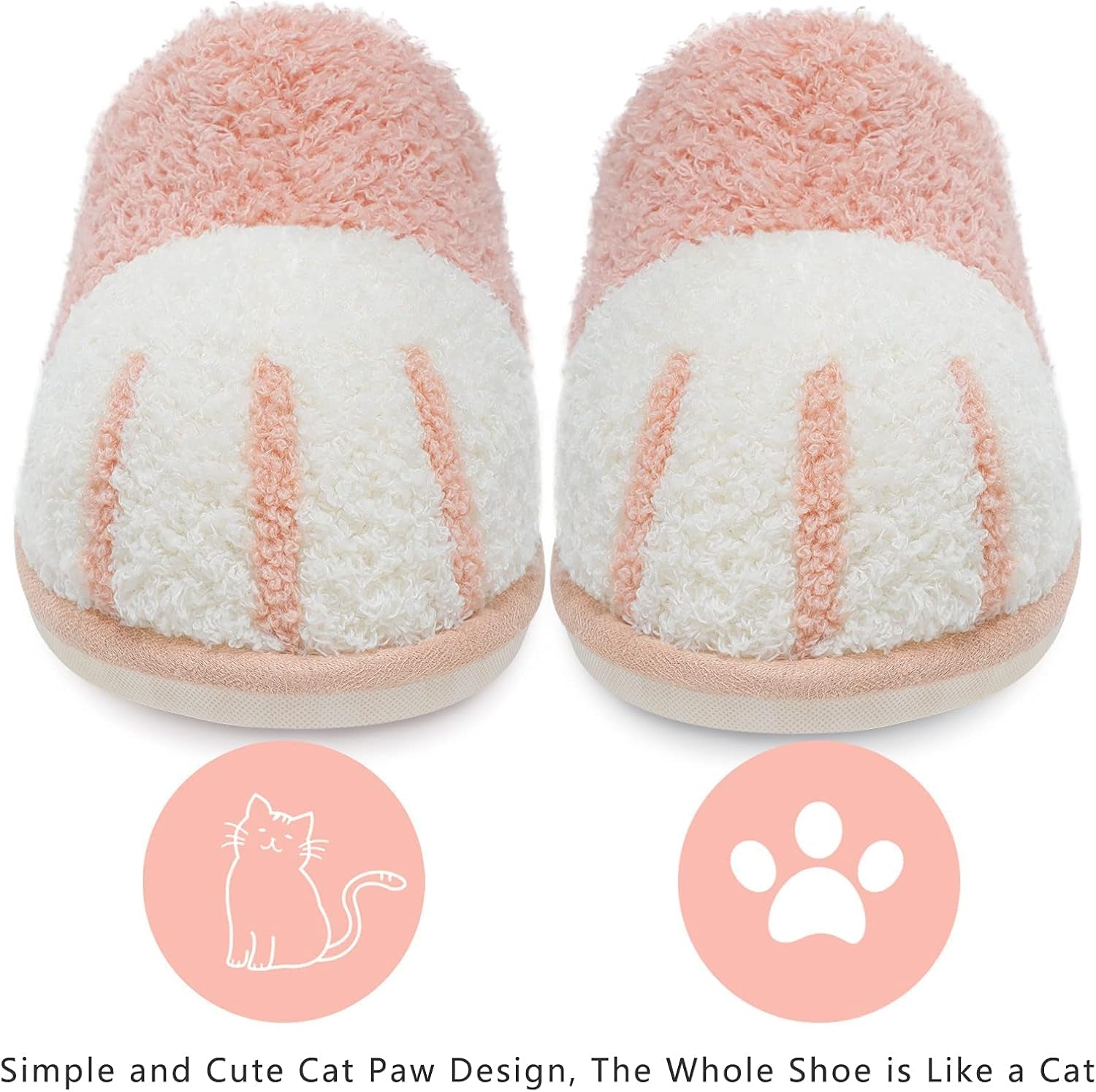 Cute Animal Slippers for Women Indoor Outdoor Memory Foam House Slippers Soft Warm Cozy Fuzzy Bedroom Non-Slip Shoes Christmas Gift Ladies Slippers